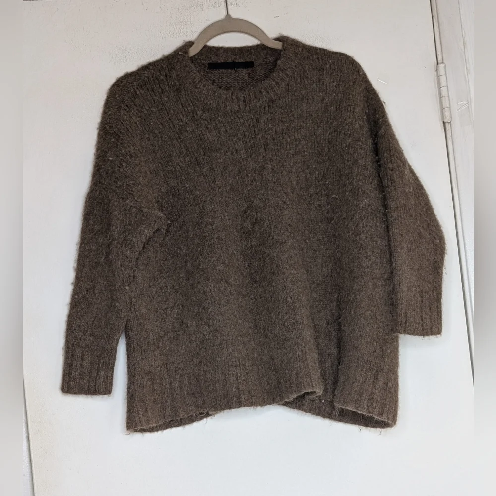 JENNI KAYNE Alpaca Cocoon Crewneck in Cocoa - Picture 5 of 8